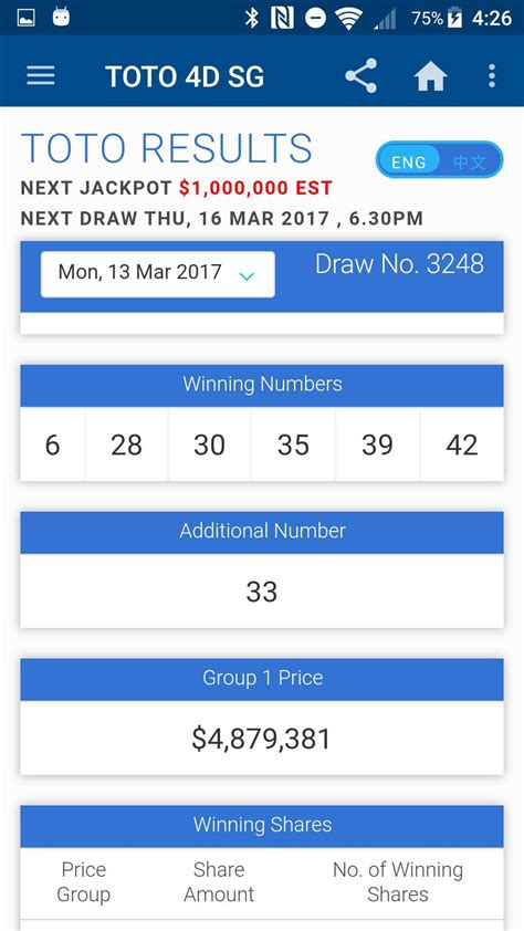 Past and latest singapore results. SG TOTO 4D BIG SWEEP RESULTS for Android - APK Download