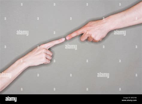 Two Index Fingers Touching Hi Res Stock Photography And Images Alamy