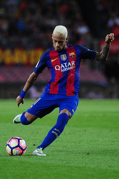 Neymar Jr Of Fcbarcelona Shooting The Ball During The Spanish League