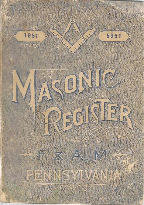Masonic Register Of Fand A M For The State Of Pennsylvania For 1951