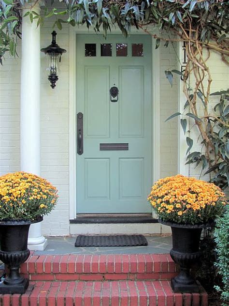 A black door is an enduring classic and definitely one of the best front door paint colors. Benjamin Moore Whythe Blue -- I am obsessed with this ...