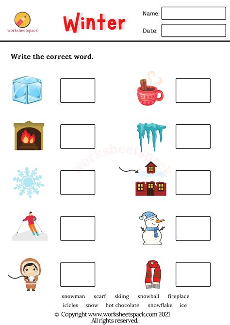 Winter Worksheets Printable And Online Worksheets Pack