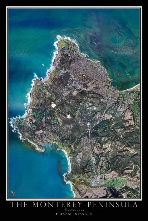 The Monterey Peninsula Of California Satellite Poster Map