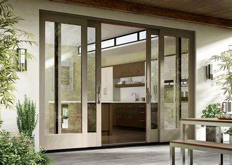 Wood French Style Sliding Door Essence Series®️ 4 Panel Door In Tweed