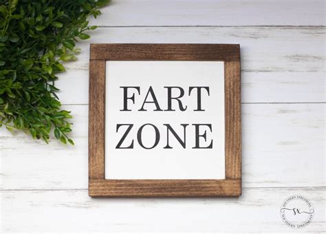 Fart Zone Sign Bathroom Sign Farmhouse Style Sign Funny Etsy