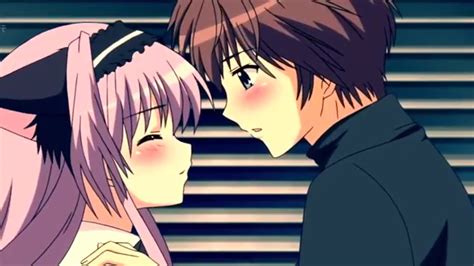 Anime Boy Kisses Girls Neck Anime Girl