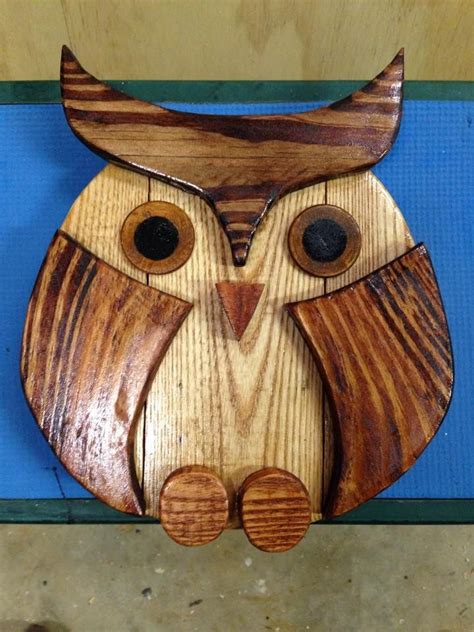 wood owl crafted  pal artesanato em madeira animais