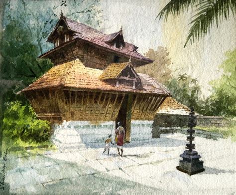Buy Kerala Sri Rama Temple Handmade Painting By Sankara Babu Codeart