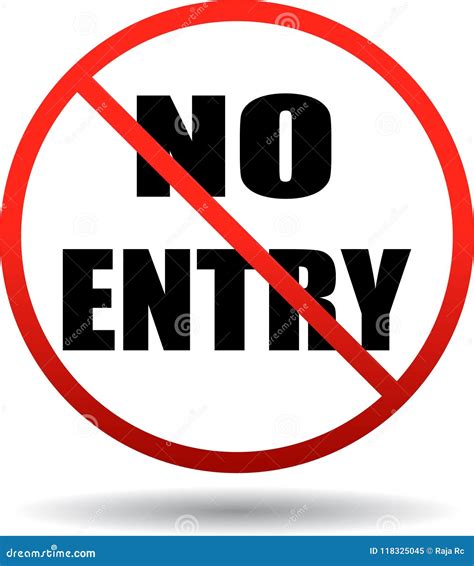 No Entry Restricted Area Sign Stock Vector Illustration Of Block