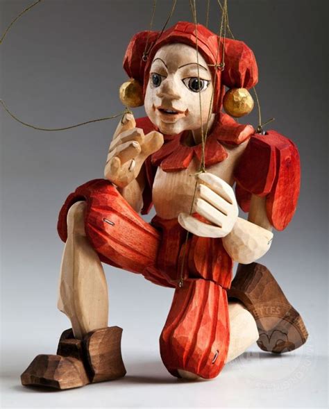 Jester Hand Carved Marionette M Size Czech Marionettes