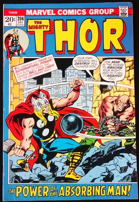 Thor 206 Fnvf Vs Absorbing Man Picture Frame Cover Stan Lee Jack Kirby