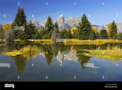 Grand Teton Reflection Stock Photo Alamy