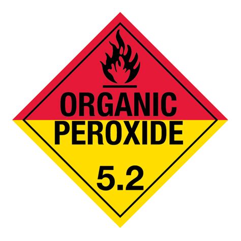 Hazard Class Organic Peroxide Removable Self Stick Vinyl Worded
