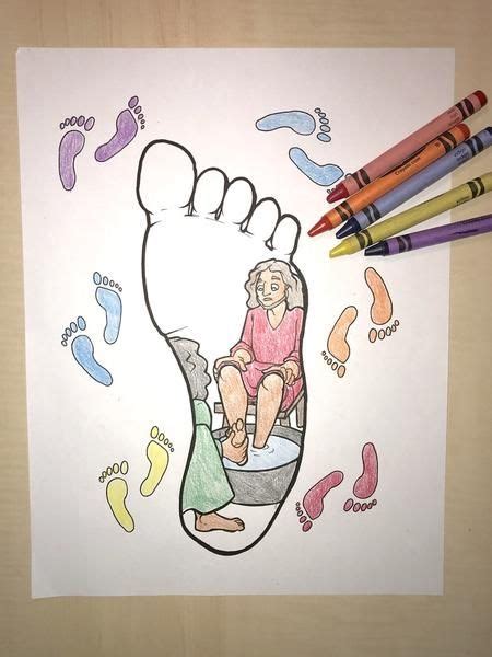 Jesus feeds five thousand jesus feeds 5,000 people with just five loaves of bread and two fish given to him by a young boy. Jesus Washes His Disciples Feet Coloring Page | Free bible ...