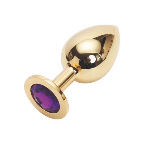 Metal Mini Anal Toys Butt Plug Stainless Steel Crystal Jewel Small Gold Color Anal Sex Toys In