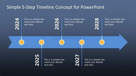 5 Steps Powerpoint Timeline Diagram Slidemodel