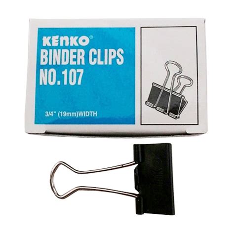 Kenko Binder Clip No 107 Size 34 Inch 19mm