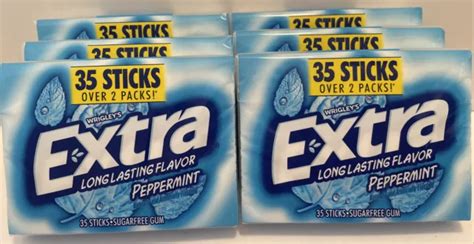 Extra Gum Peppermint Sugarfree Chewing Gum Mega Pack 35 Sticks Pack Of