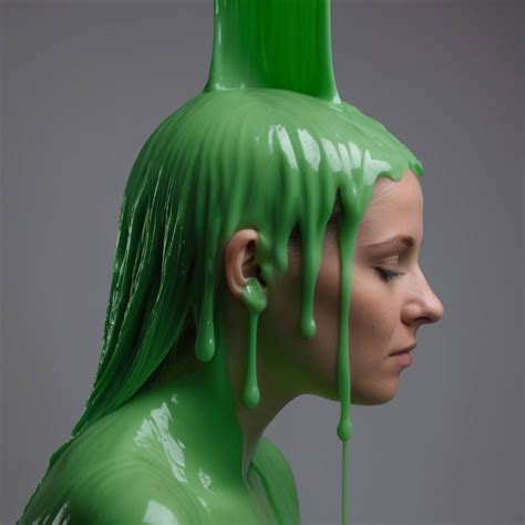 woman green slimed profile view 6 by theslimer on deviantart