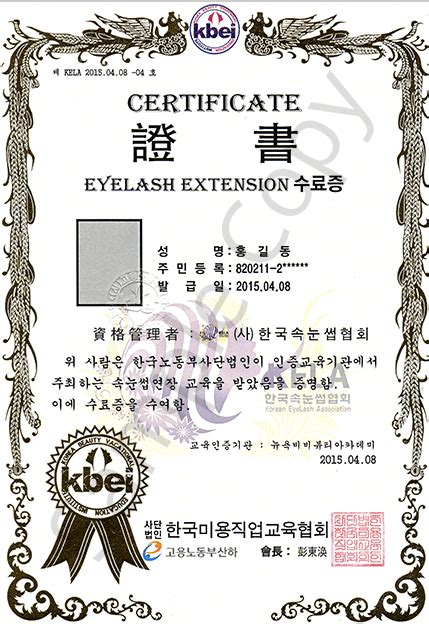 Kela Level 1 Korean Certification The Lash Academy