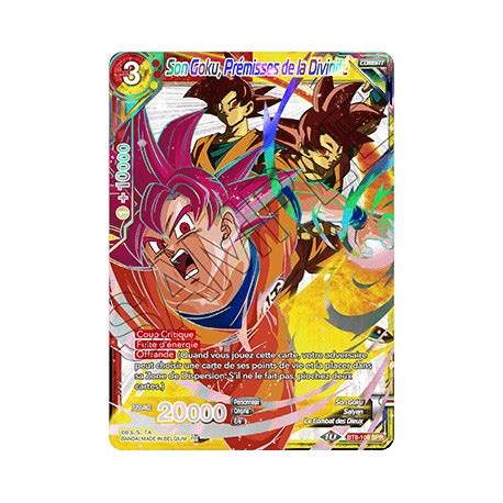 Carte dragon ball année 1989. DBS BT8-109_SPR SPR Son Goku, Prémisses de la Divinité ...