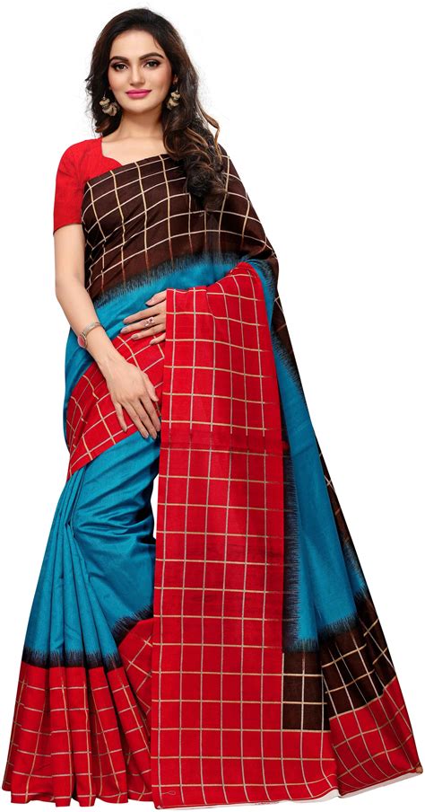 Buy Sareemall Art Silk Casual Daily Wear Saree With Unstitched Blouse Online At Low Prices In