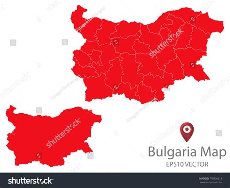 Couple Set Mapred Map Bulgariavector Eps10 Stock Vector Royalty Free