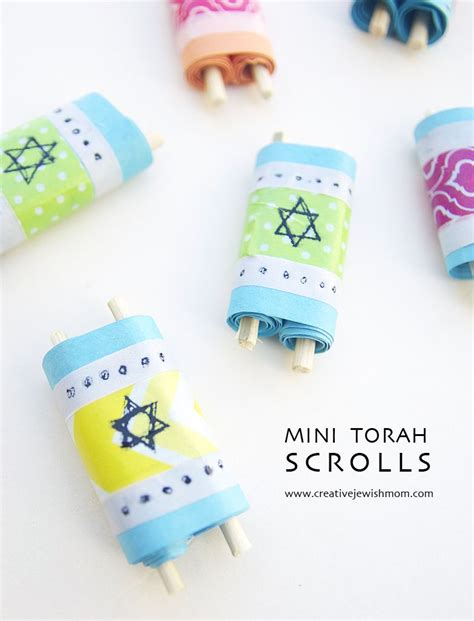 Mini Torah Scrolls Craft For Simchat Torah Jewish Kids Crafts
