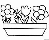 Coloring Simple Flowers Printable sketch template
