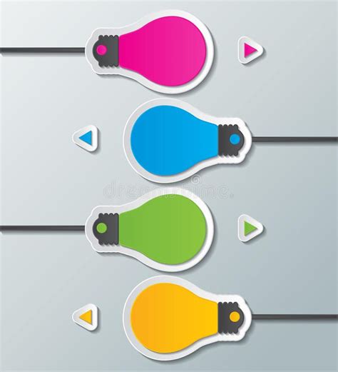 Paper Bulb Infographic Template Stock Illustration Infographic Design