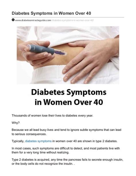 Diabetes symptoms in women over 40