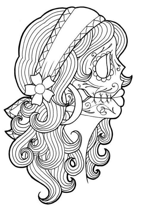 Free Printable Day Of The Dead Coloring Pages Scribblefun