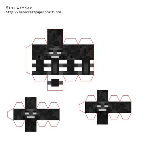 Papercraft Mini Wither Minecraft Crafts Minecraft Printables Paper
