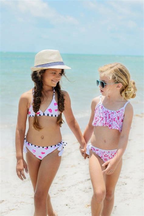 Snapper Rock Uv Werende Bikini Kinderen Hartjes Wit Maat 140 146