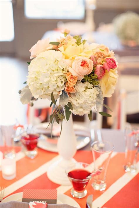 Consider your style and the history of each color to make a personal statement on your big day. Cheerful Wedding Inspiration in Coral and Gray | Wedding ...
