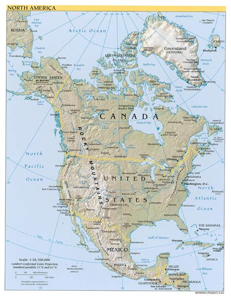 Mapa De Relieve De América Del Norte Tamaño Completo Ex