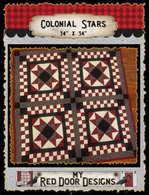 Colonial Stars Quilt Kit By Myreddoordesigns On Etsy