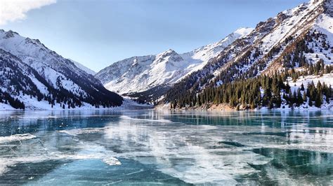 1920x1080 1920x1080 Snow Lake Frozen Lake Kazakhstan Ice Mountain