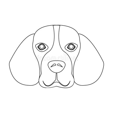 Beagle Dog Icon Outline Style Stock Vector Illustration Of Design