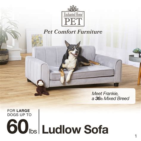 Enchanted Home Pet Ludlow Dog Sofa Bed Gray 42l X 2650w X 1838h