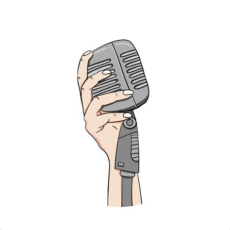 Illustration Of A Hand Holding A Microphone 6571630 Vector Art At Vecteezy