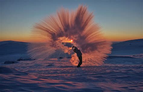 Hot Tea Poured At 40° In Front Of A Sunset Captured At