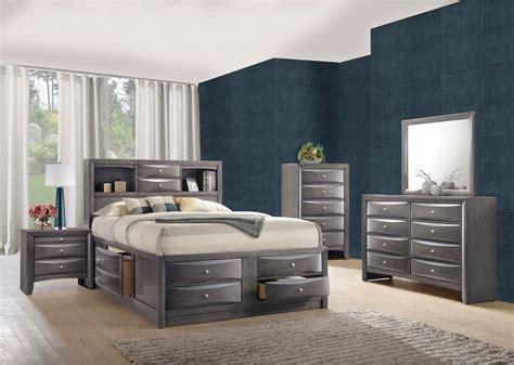 Madison Gray Bookcase Storage Bedroom Set From Elements