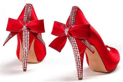 Red Sateen Shoes Bow High Heels Bridal Shoes Red Satin Heels