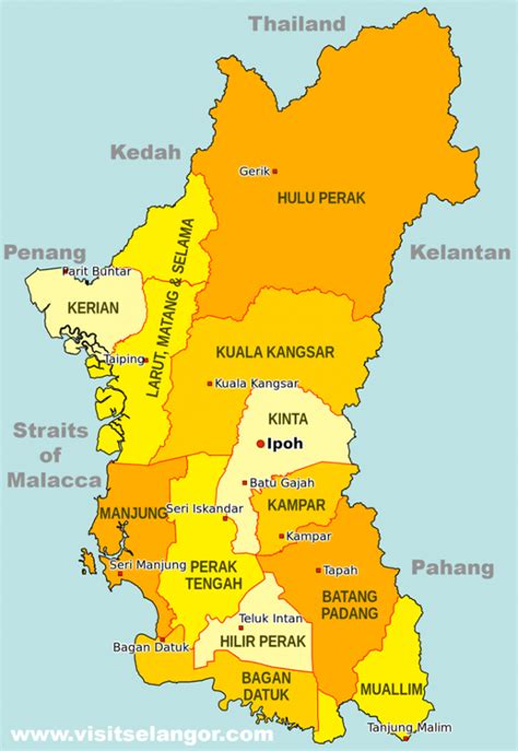 Map Of Perak State Visit Selangor