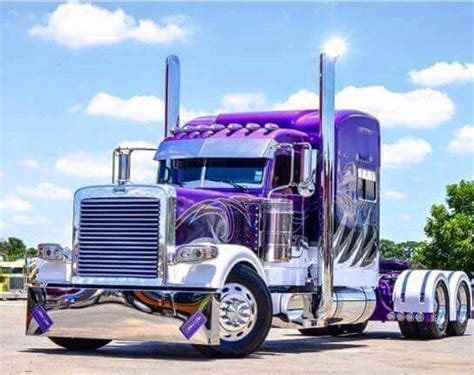 Custom Purple Freightliner Big Trucks Trucks Big Rig Trucks