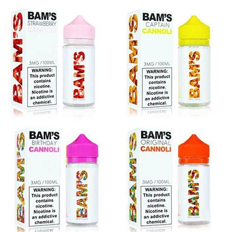 The flavors have a nice vapor volume and the flavor is bold with a pleasing aroma. BAM'S CANNOLI E LIQUID VAPE JUICE ENTER CODE VAPEESCAPE AT ...