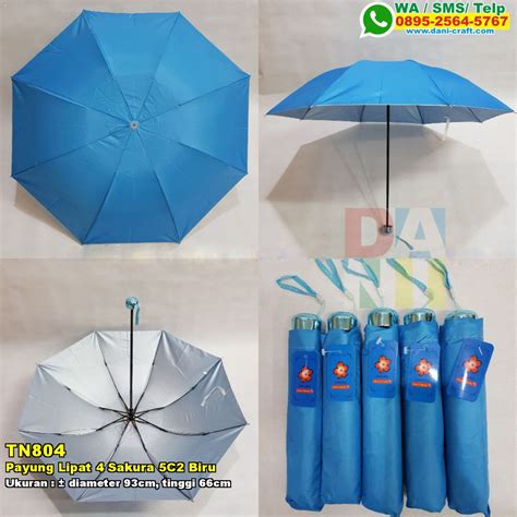 Payung Lipat 4 Sakura 5C2 Biru | Souvenir Pernikahan