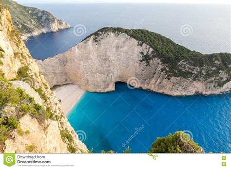 Clear Waters Of Navagio Shipwreck Beach Zakynthos Stock Image Image