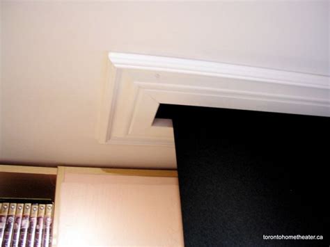Attach your projector screen to the hook. Trim for in-ceiling projector screen | Ceiling projector ...